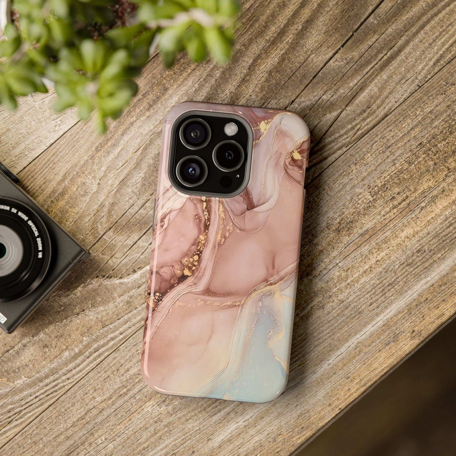 Beige Magnetic Tough Phone Case, Beige Phone Case - Elite Fashion
