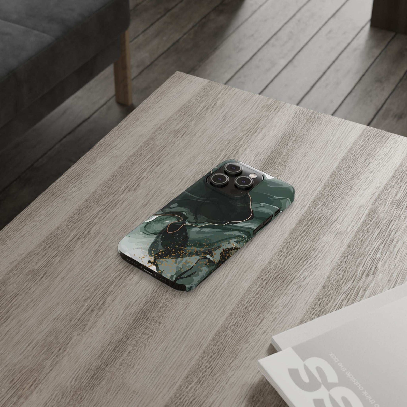 Dark Green Slim Phone Case, Slim Protective Phone Case - Elite Fashion