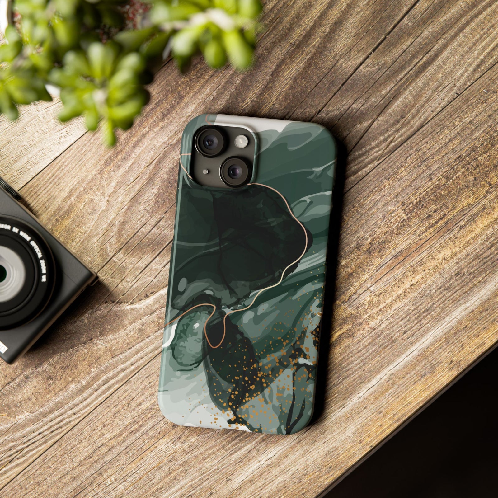 Dark Green Slim Phone Case, Slim Protective Phone Case - Elite Fashion