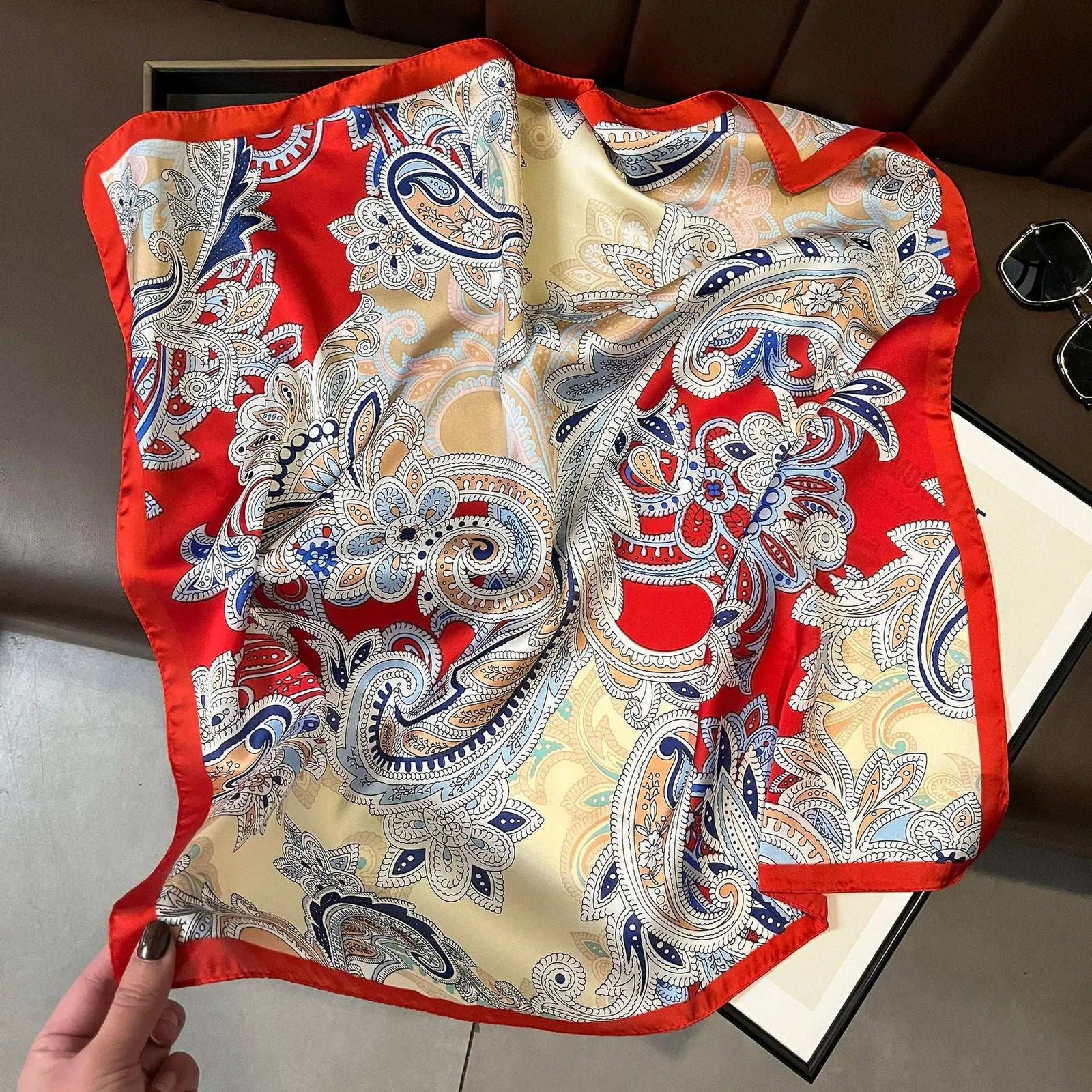 Vintage Silk Scarf - French Style 70cm Square Scarf
