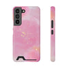 Pink Clouds Phone Case With Card Holder, Pink Card Holder Phone Case - Elite Fashion