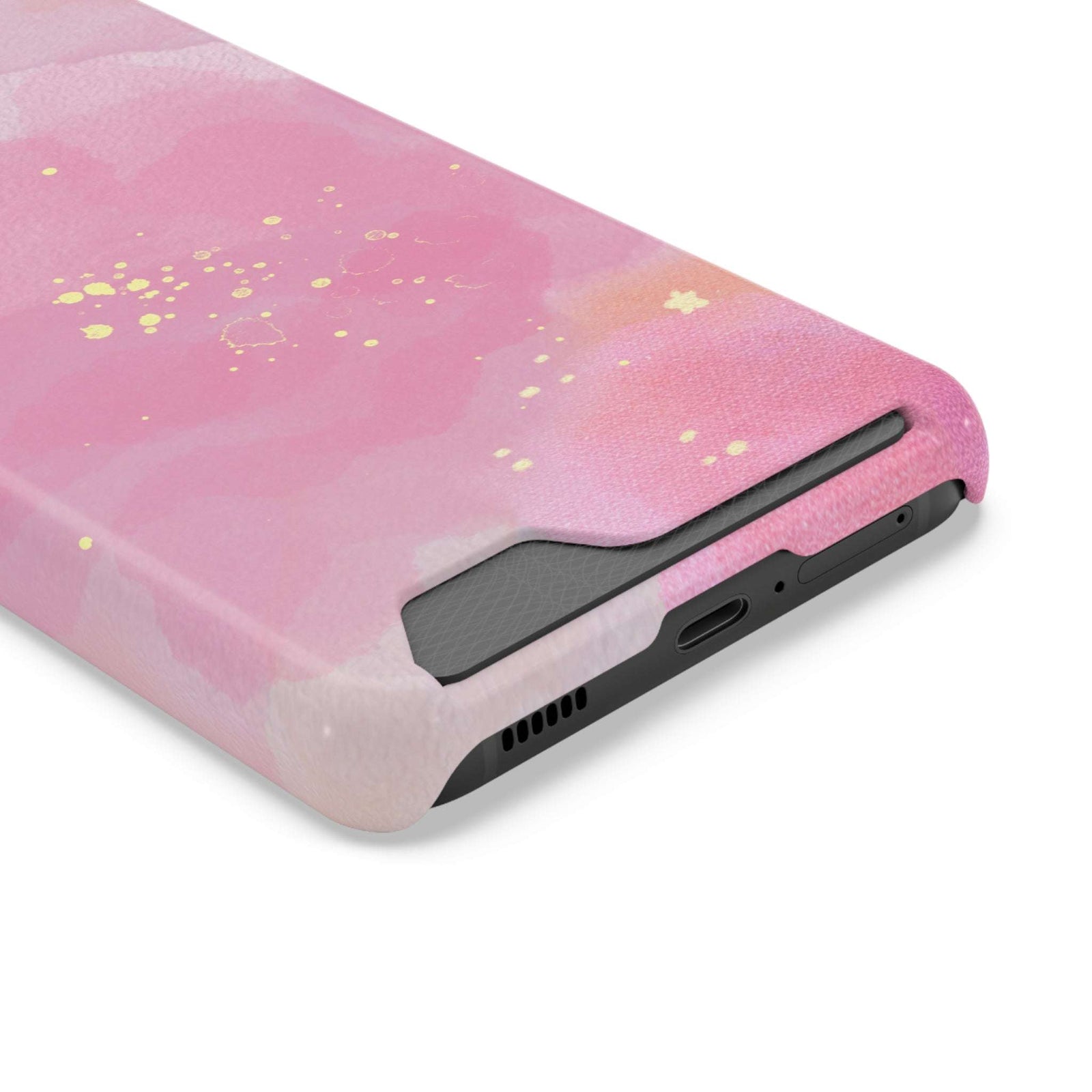 Pink Clouds Phone Case With Card Holder, Pink Card Holder Phone Case - Elite Fashion