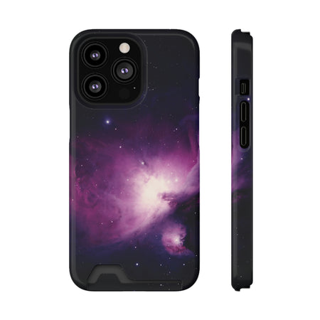 Purple Sky Phone Case With Card Holder, Phone With Card Holder - Elite Fashion