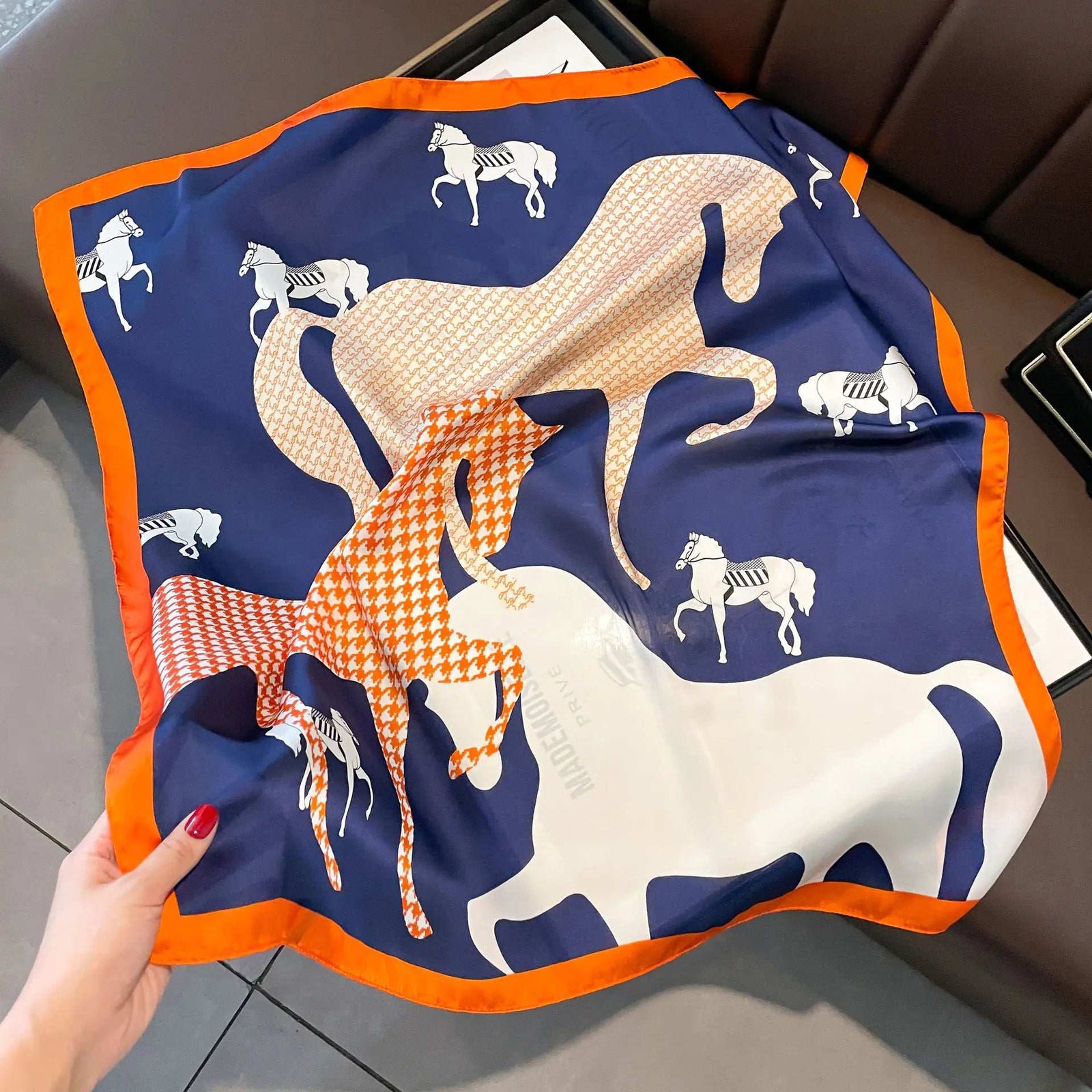 Vintage Silk Scarf - French Style 70cm Square Scarf