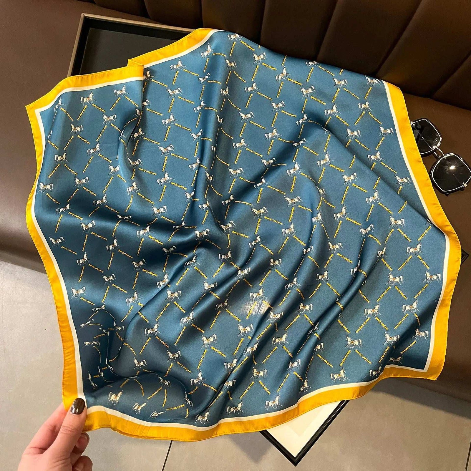 Vintage Silk Scarf - French Style 70cm Square Scarf